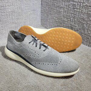 Cole Haan Grand Troy Men's Size 10.5 US Gray Knit Wingtip Oxford Shoes C33769